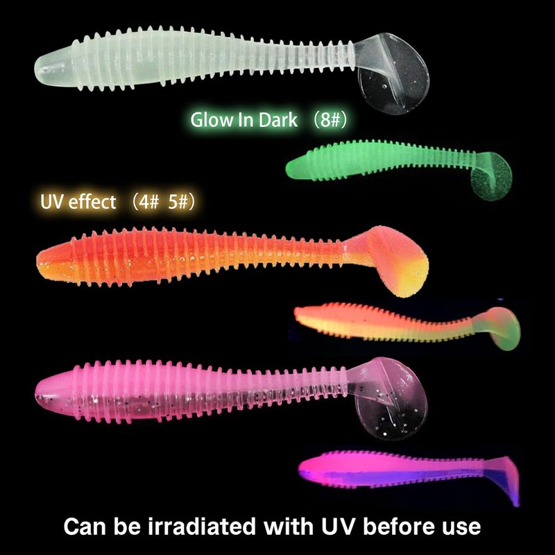 Paddle Tail Swimbaits - 2.5"/3" Ribbed Soft Plastic Fishing Lures for Bass, Trout, Crappie, Walleye | Freshwater & Saltwater Use