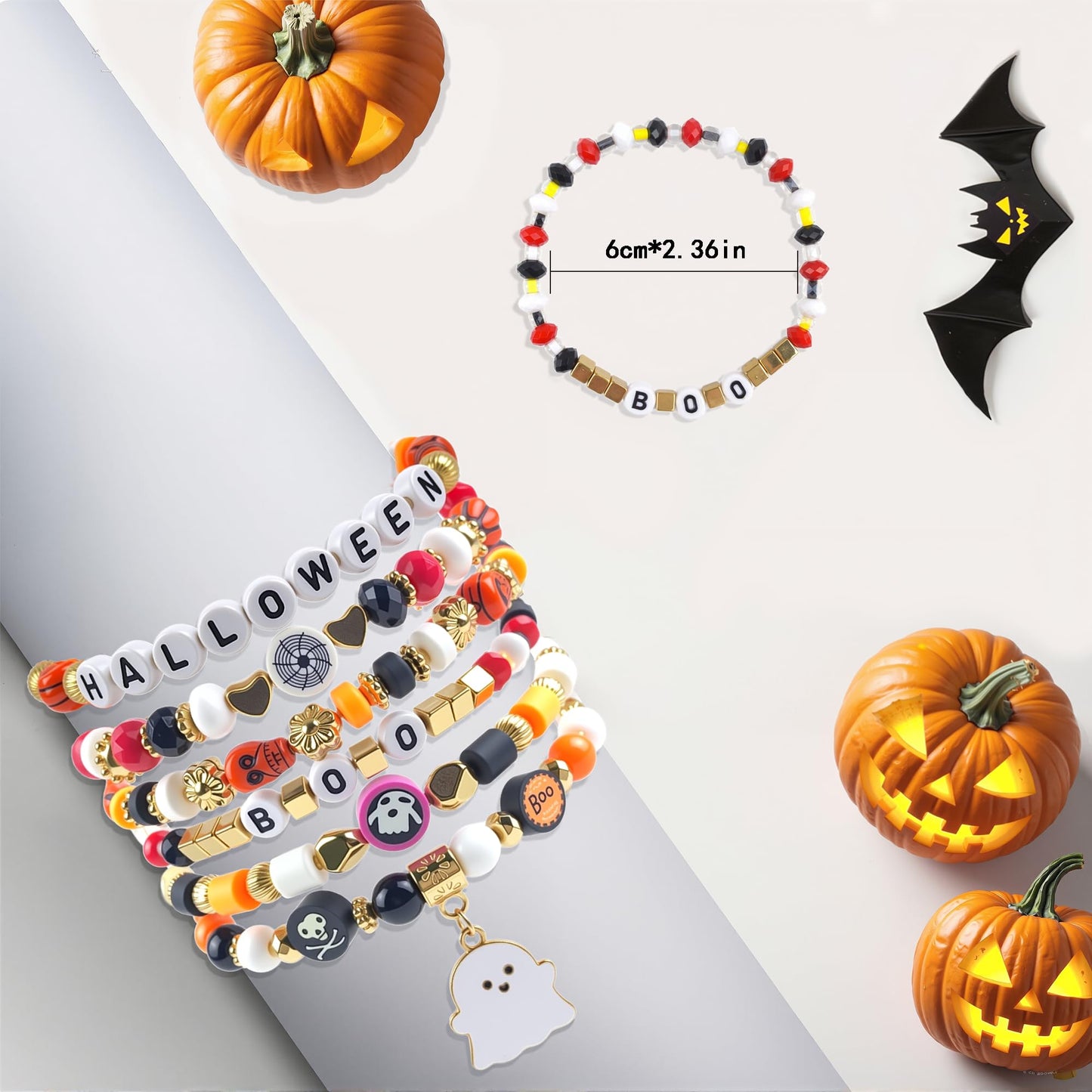 OHOME Halloween Party Favors - 6 Pack HALLOWEEN Bracelets | Halloween Costumes Shirts Pajamas Sweatshirts for Women 2025 - HALLOWEEN Decorations Accessories Gifts Makeup Dress for Adults Girls