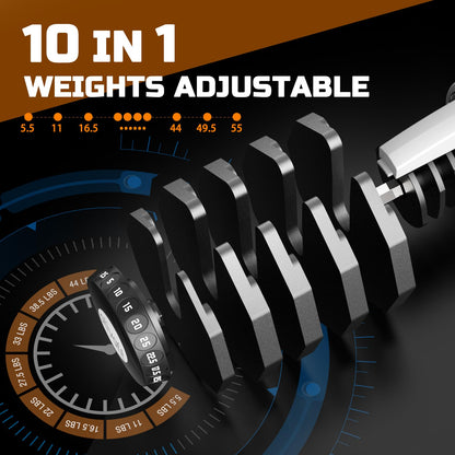 ATIVAFIT Adjustable Dumbbell 25KG Single Smart Hand Weight for Anti-Slip Handle Full Body Strength Training and Weight Lifting Equipment for Home Gym Office Workout