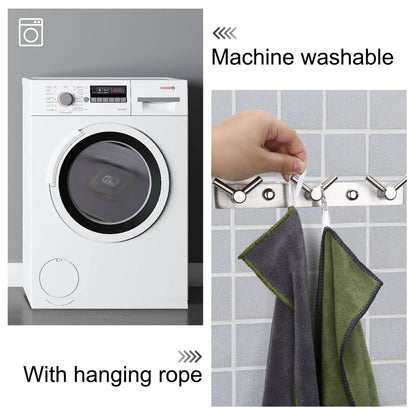 PETTOM Dog Towels for Drying Dogs 2 Pack, Dog Drying Towel with Hand Pockets, Super Absorbant Microfibre Pet Towels for Dogs Puppys Cats, Pet Shower Bath Towel Machine Washable, Grey and Green