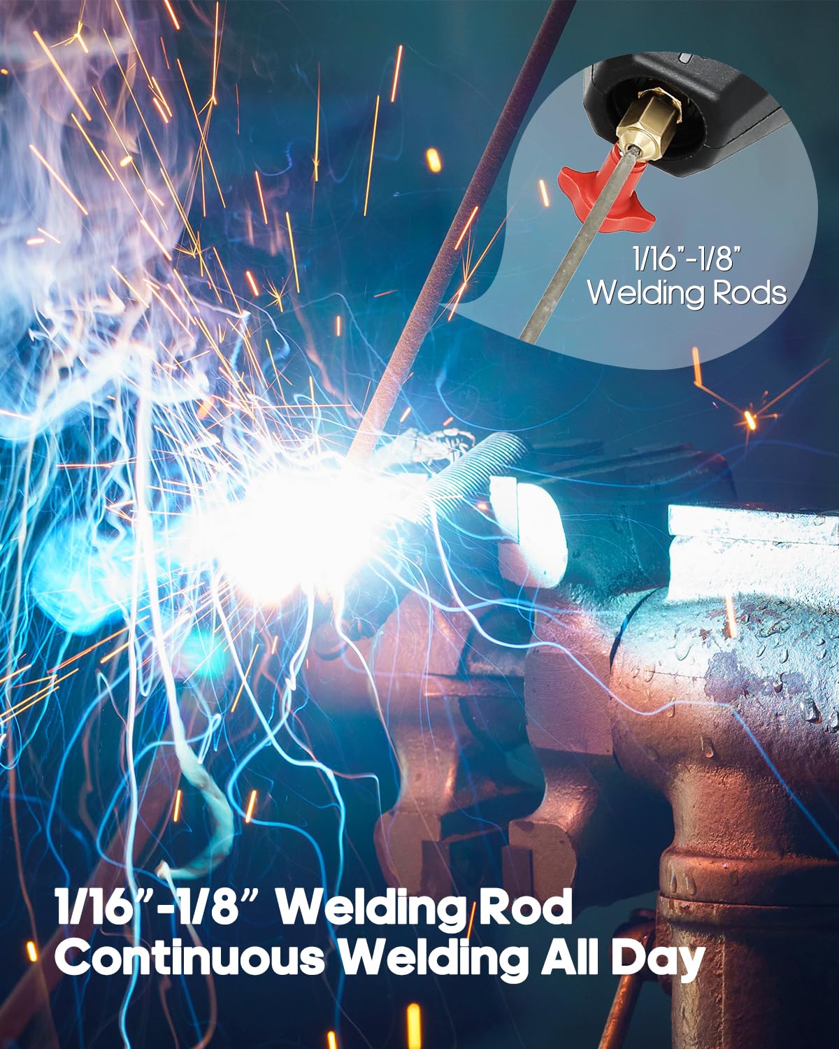 Handheld Welder Machine 110V Portable Welding Machine with IGBT Inverter 6 Variable Current Adjustmen 20-200Amp Welding Output Portable Handheld Welder for 1/16"-1/8" All Size Welding Rod