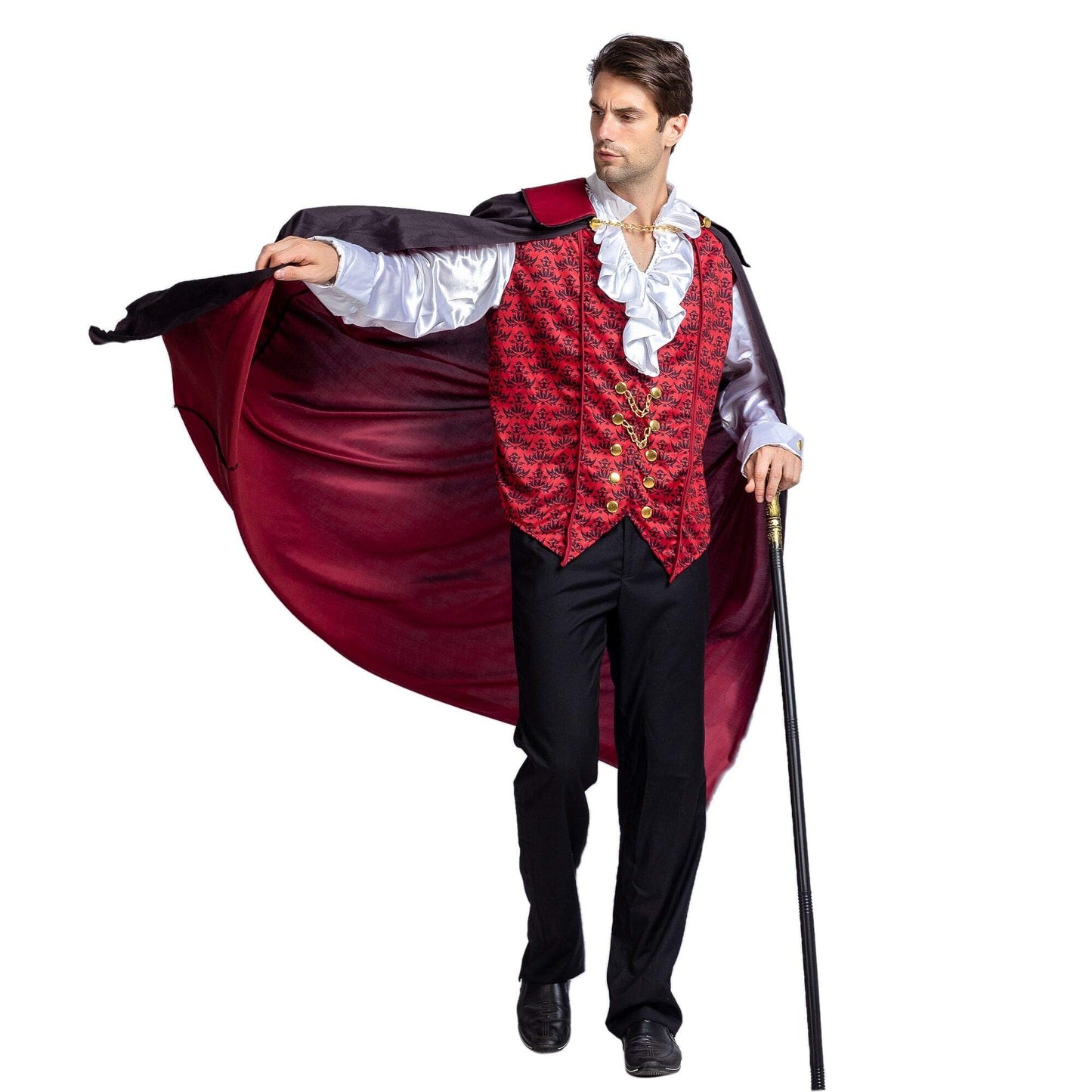 Spooktacular Creations Halloween Men Vampire Costume,Halloween Men's Vampire Cape, Dracula Costume Men