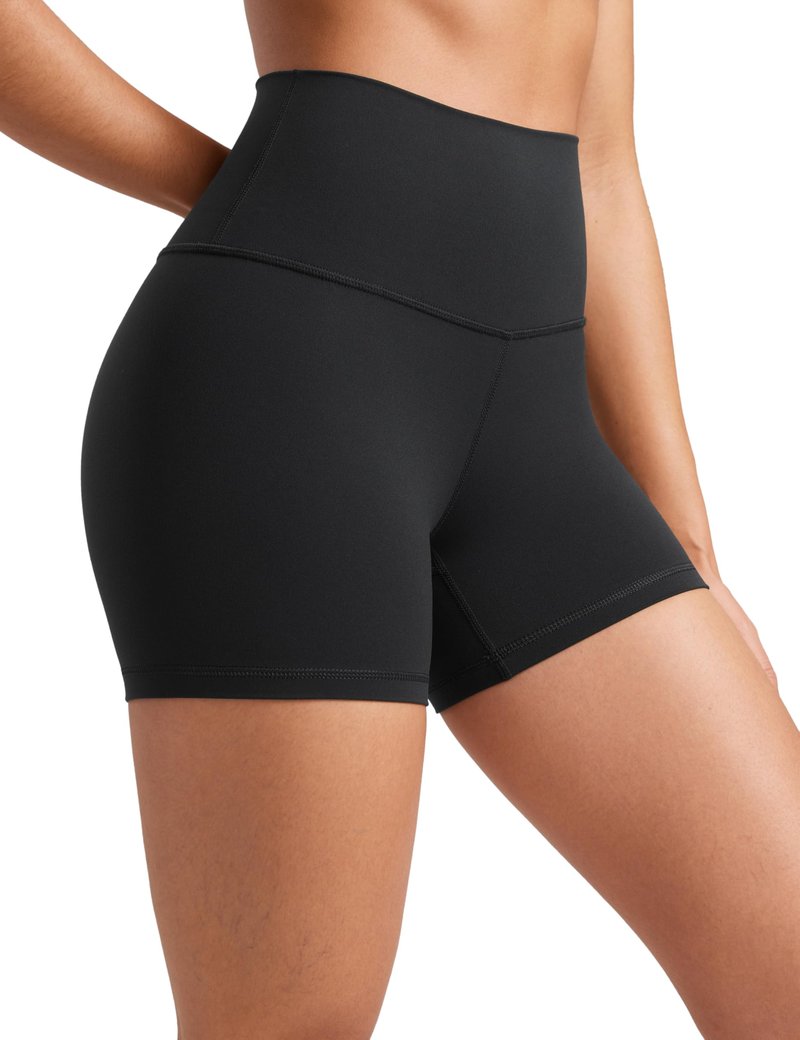 CRZ YOGA Butterluxe Biker Shorts 4'' - High Waisted Booty Workout Volleyball Yoga Womens Spandex Black Medium