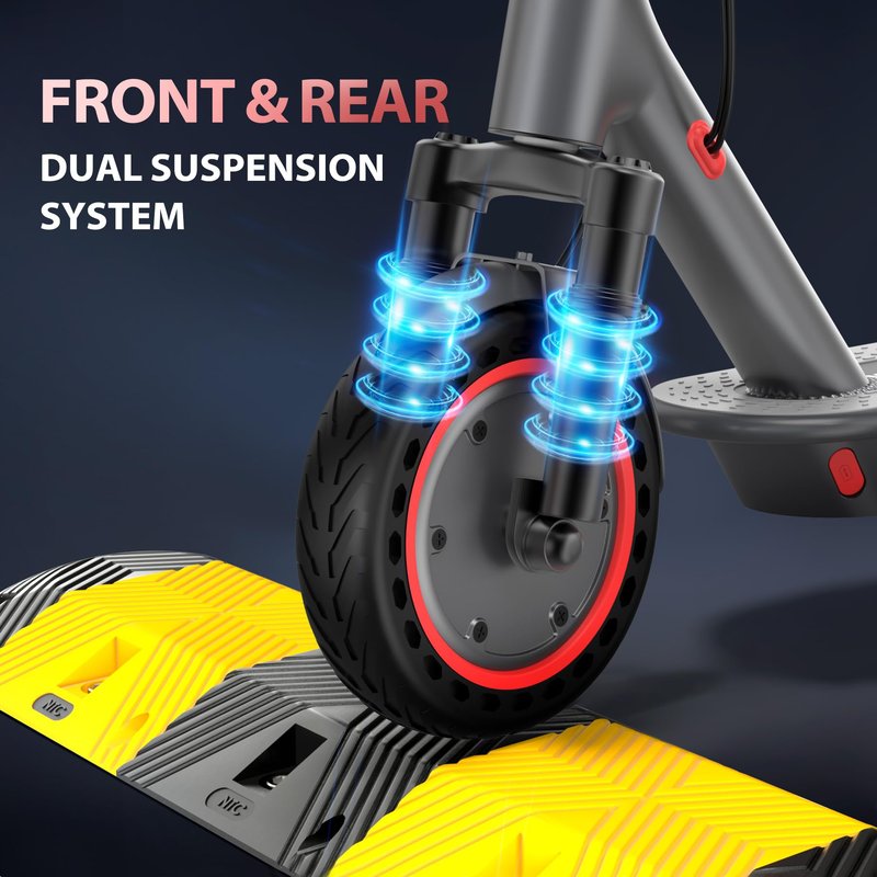 MAXSHOT Electric Scooter for Adults, 8.5/14" Tires, 19/22Mph, 350W/500W Motor, 16-28 Miles Range, Folding E-Scooter with Dual Suspension,APP Control