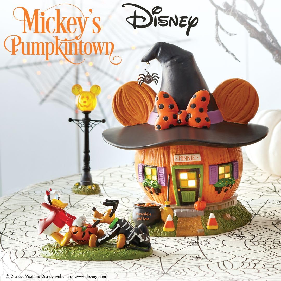 Department 56 Disney Village Halloween Accessories Donald and Pluto's Tussle Figurine, 2.25 Inch, Multicolor