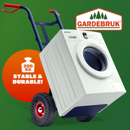 GARDEBRUK® Foldable Sack Barrow | Hand Truck Trolley | Heavy Duty Steel | Load up to 200 kg | Dolly Cart | Industrial Wheels | Stair Climber | Lightweight Multi Purpose Tool | Blue