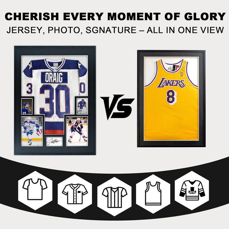 Large Jersey Display Frame - Clear Acrylic Shadow Box with 98% UV Protection | Perfect for Football, Hockey, Basketball, Baseball Memorabilia