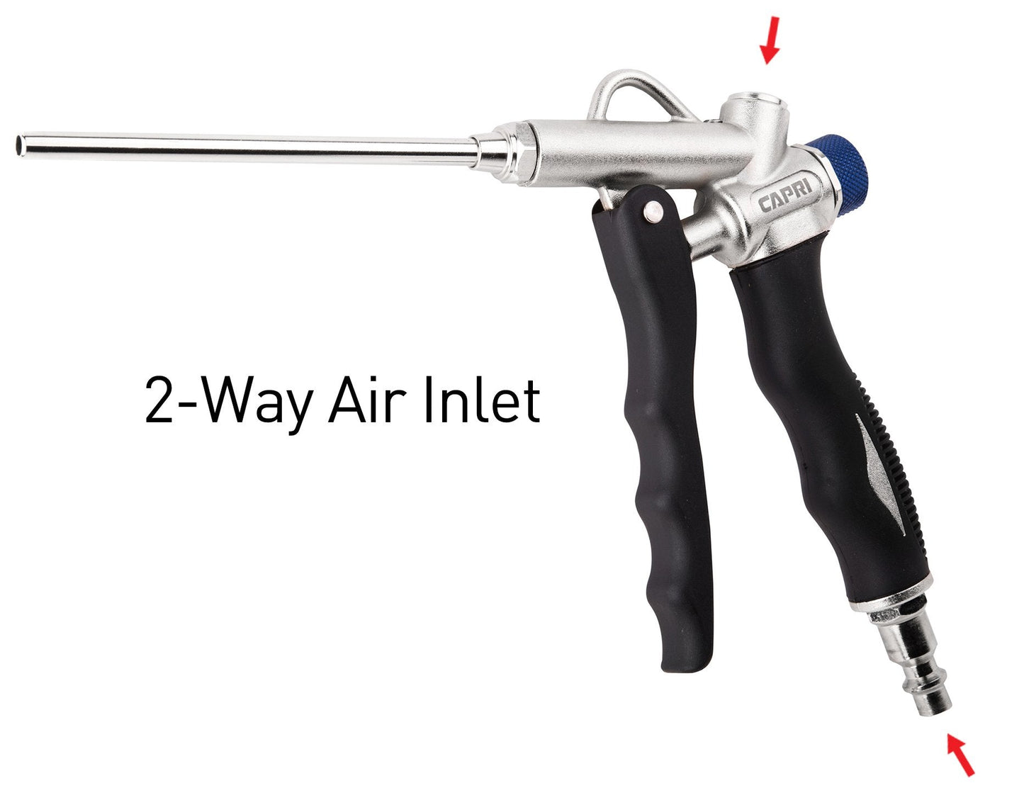 Capri Tools 2-Way Air Blow Gun with Adjustable Air Flow and Extended Nozzle