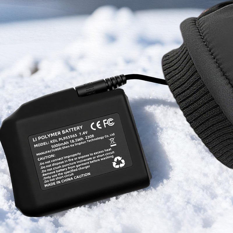 Hczykya 7.4V 5000mAh Lithium Polymer Batteries - 2pcs Rechargeable Li-Polymer Batteries for Heated Gloves Socks Hats Jacks. Support 3.5mm Female DC Jack, Suitable for Skiing, Hunting, Hiking