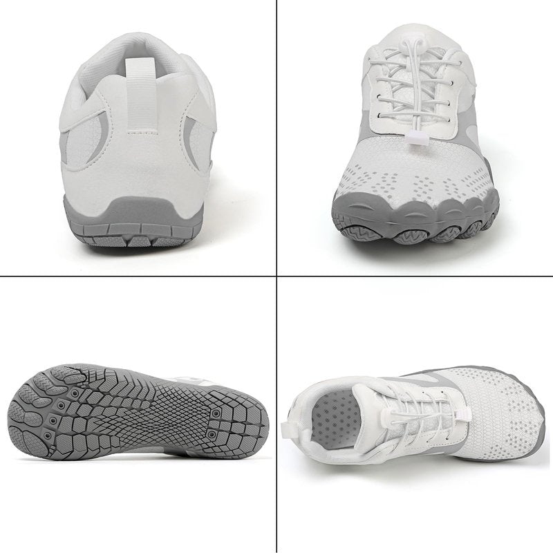 todaysunny Barefoot Shoes Mens Womens Minimalist Cross Training Shoes with Wide Toe Box Athletic Zero Drop Trail Walking Hiking Running Sneakers White