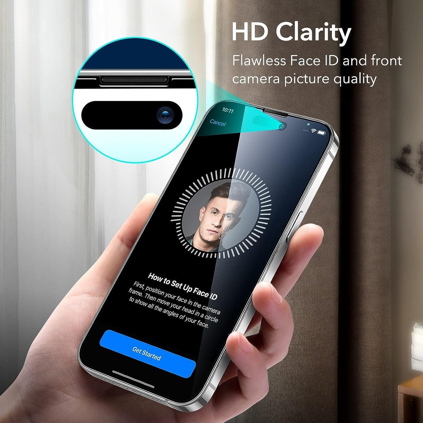 ESR 3 Pack for iPhone 15 Pro Max Screen Protector, [9H Hardness] [Military Grade Shatterproof] Full Coverage Tempered Glass Film with Easy Installation Tool, HD Clear, Scratch Resistant