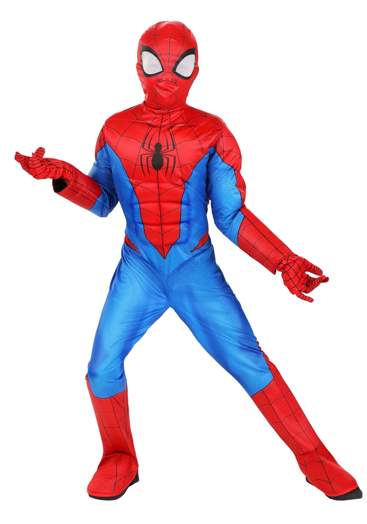 MARVEL Boys Deluxe Spider Man Costume, Kids Spiderman Superhero Halloween Costume for Child - Officially Licensed