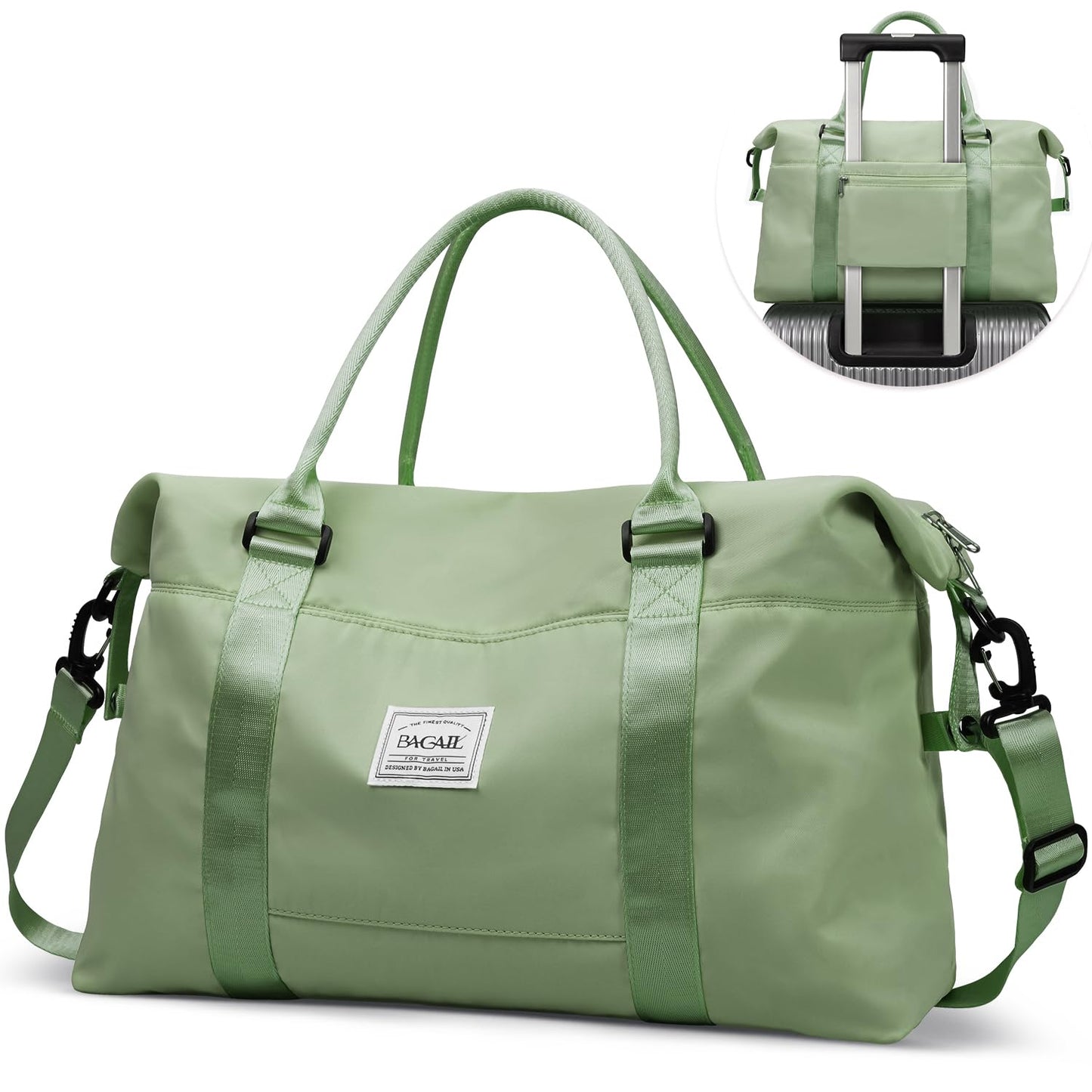 BAGAIL Travel Duffel Bag, Weekender Bags, Overnight Gym Carry On Tote Bag with Wet Pocket, Hospital Mom Bag for Labor and Delivery - Olive Green