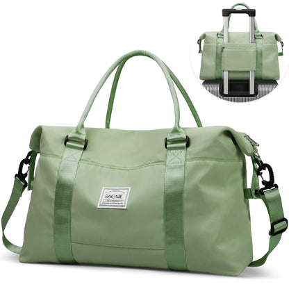 BAGAIL Travel Duffel Bag, Weekender Bags, Overnight Gym Carry On Tote Bag with Wet Pocket, Hospital Mom Bag for Labor and Delivery - Olive Green