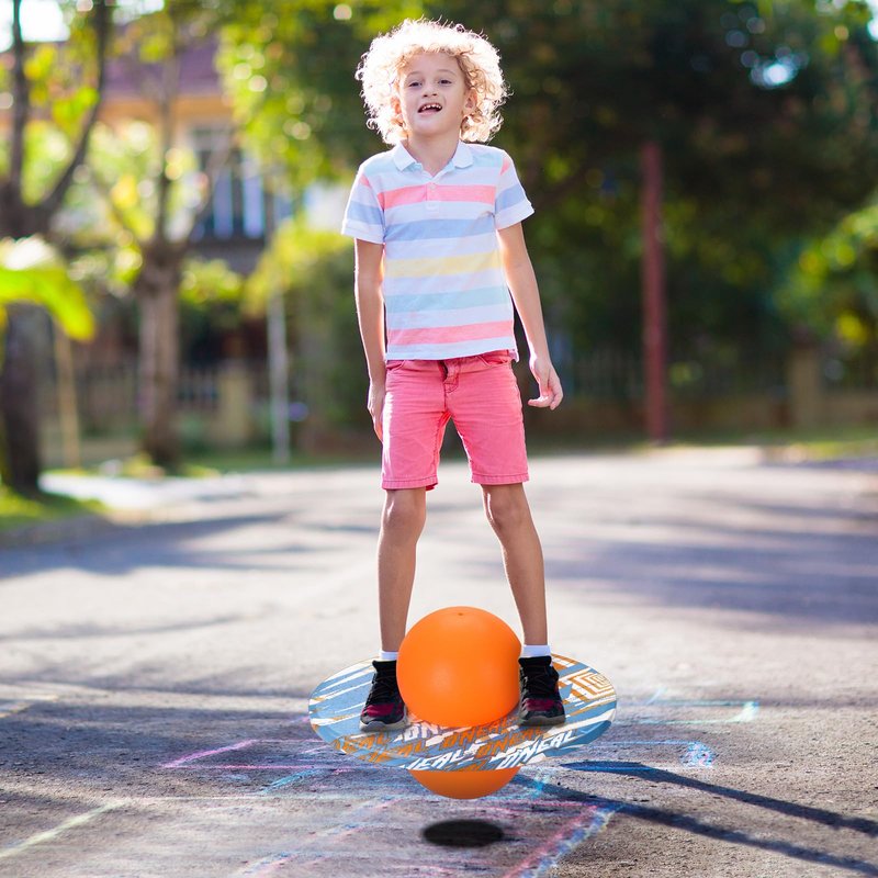 WinnerWhy Pogo Trick Ball for Kids, Up to 160lbs, Pogo Stick Jumper for Boys Girls Balance Bounce Board Ball with Pump Safe Fun Indoor Outdoor Gift Toy for Christmas(Orange, Blue,Fashion Style)