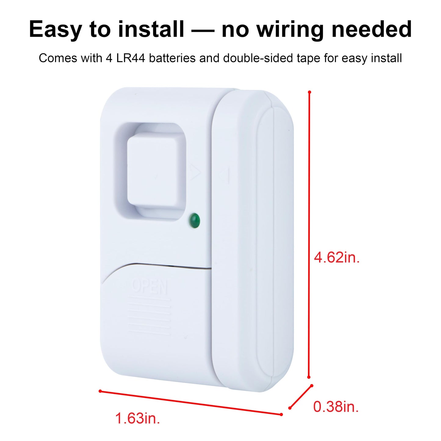 GE Personal Security Window and Door Alarm, 4 Pack, DIY Protection, Burglar Alert, Wireless Chime/Alarm, Easy Installation, Home Security, Ideal for Home, Garage, Apartment and More, White, 45174