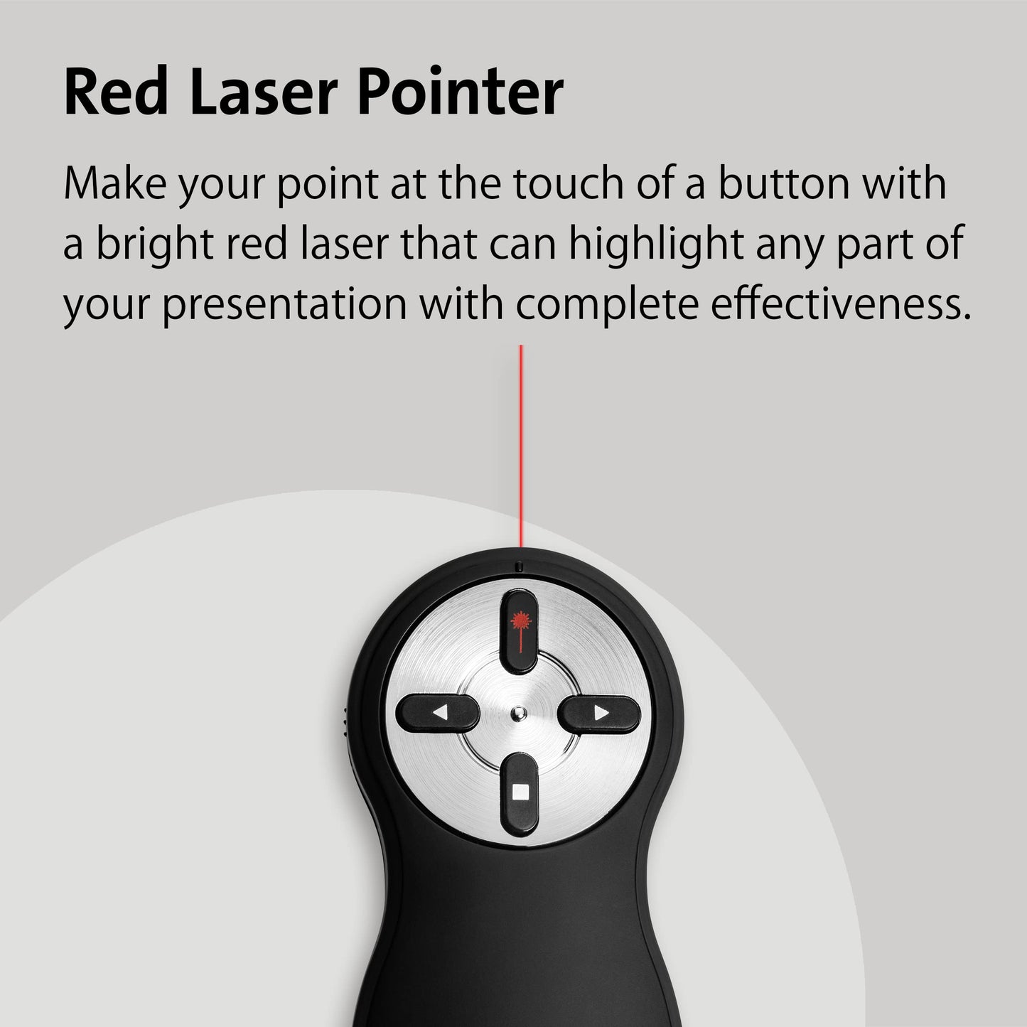 Kensington Wireless USB Powerpoint Presentation Clicker with Red Laser Pointer, Compatible with Windows & macOS - 20 m Range (K33374EUB)