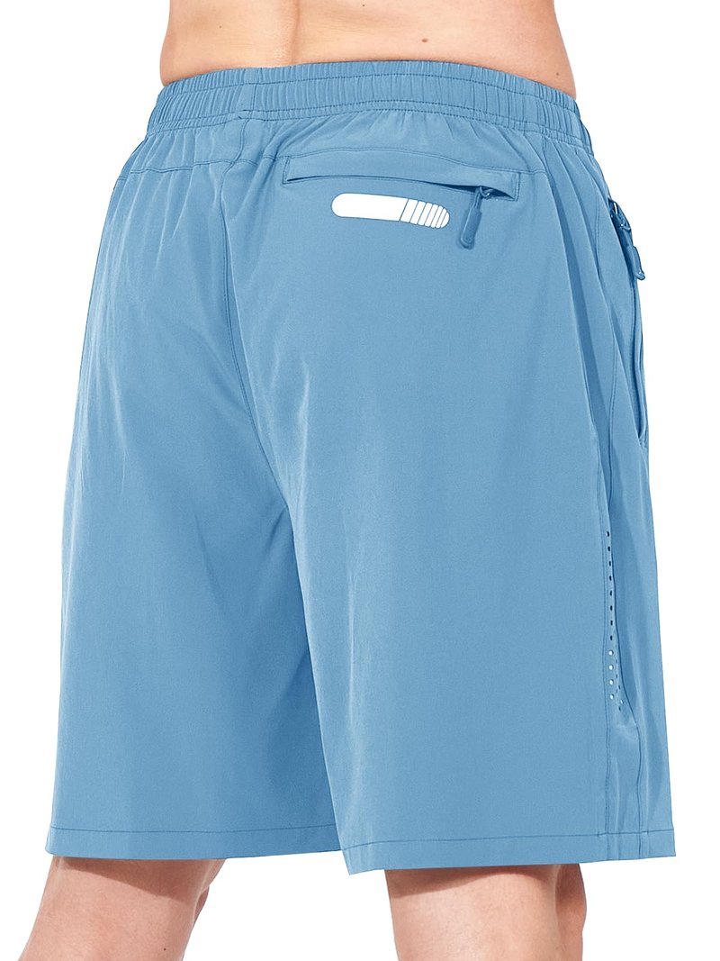 NORTHYARD Men's Athletic Running Shorts Gym Workout 7"/9"/5" Quick Dry Lightweight Sports Basketball Tennis 3 Zipper Pockets SkyBlue L