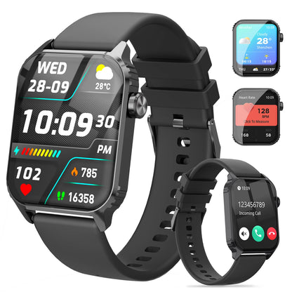 TRAUSI Smart Watches for Women Men, 1.83 inches HD Smartwatch with 120 Sports Modes, Heart Rate/Sleep Monitor, IP67 Waterproof, Bluetooth Call & Music Control for iPhone/Android (Black)