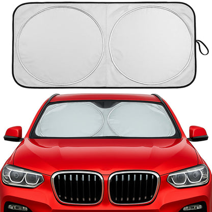 Car Windshield Sun Shade - Foldable Reflective Sun Visor for Cars, SUVs, Trucks, and Vehicles | Heat Blocking Sunshade to Keep Interior Cool | Summer Automotive Accessories
