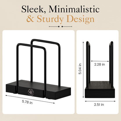 Black Napkin Holder for Table - Modern Napkin Dispenser, Bamboo and Iron Design, Non-Slip, Suitable for Kitchen, Dining, Farmhouse, Cocktail, Picnic, Bar, Outdoor Use - Holds Paper Napkins, Mail, Bill