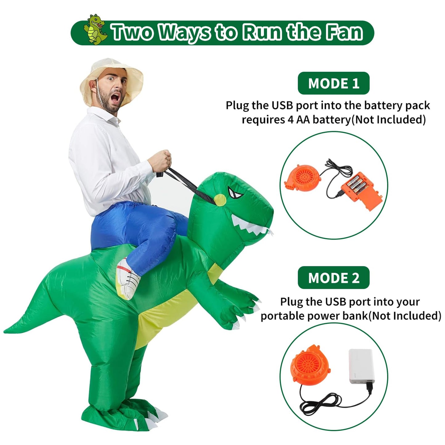 TOLOCO Inflatable Costume Adult, Halloween Costumes for Men, Dinosaur Adults, Blow up T REX