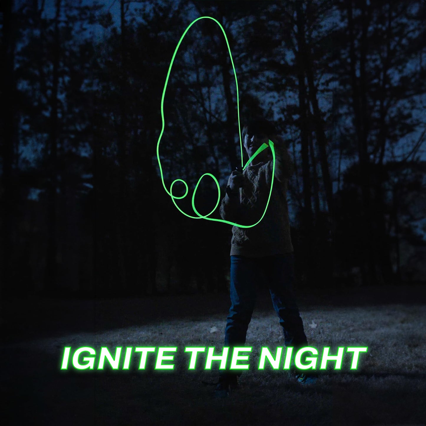 ZipString Luma – Glow in the Dark String Launcher Toy – Viral Outdoor Fidget Toy for Kids & Adults – Cool Rechargeable Toys – Cosmic Green Glow Zip String