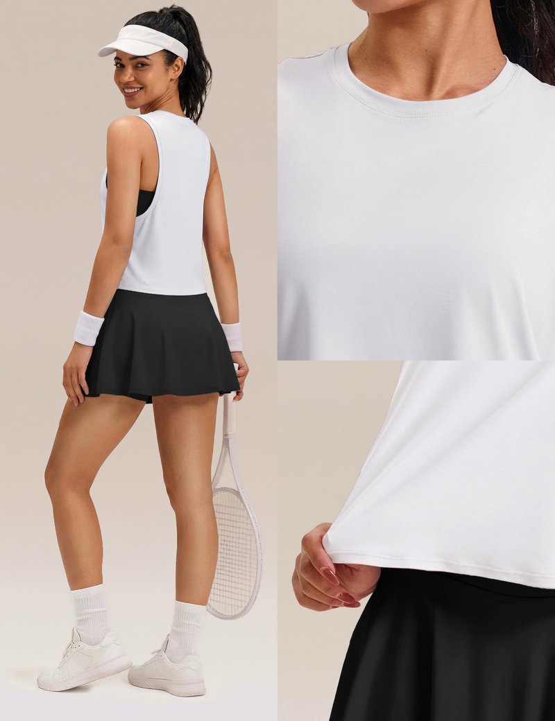 Workout Tank Tops for Women, Athletic Crop Top White