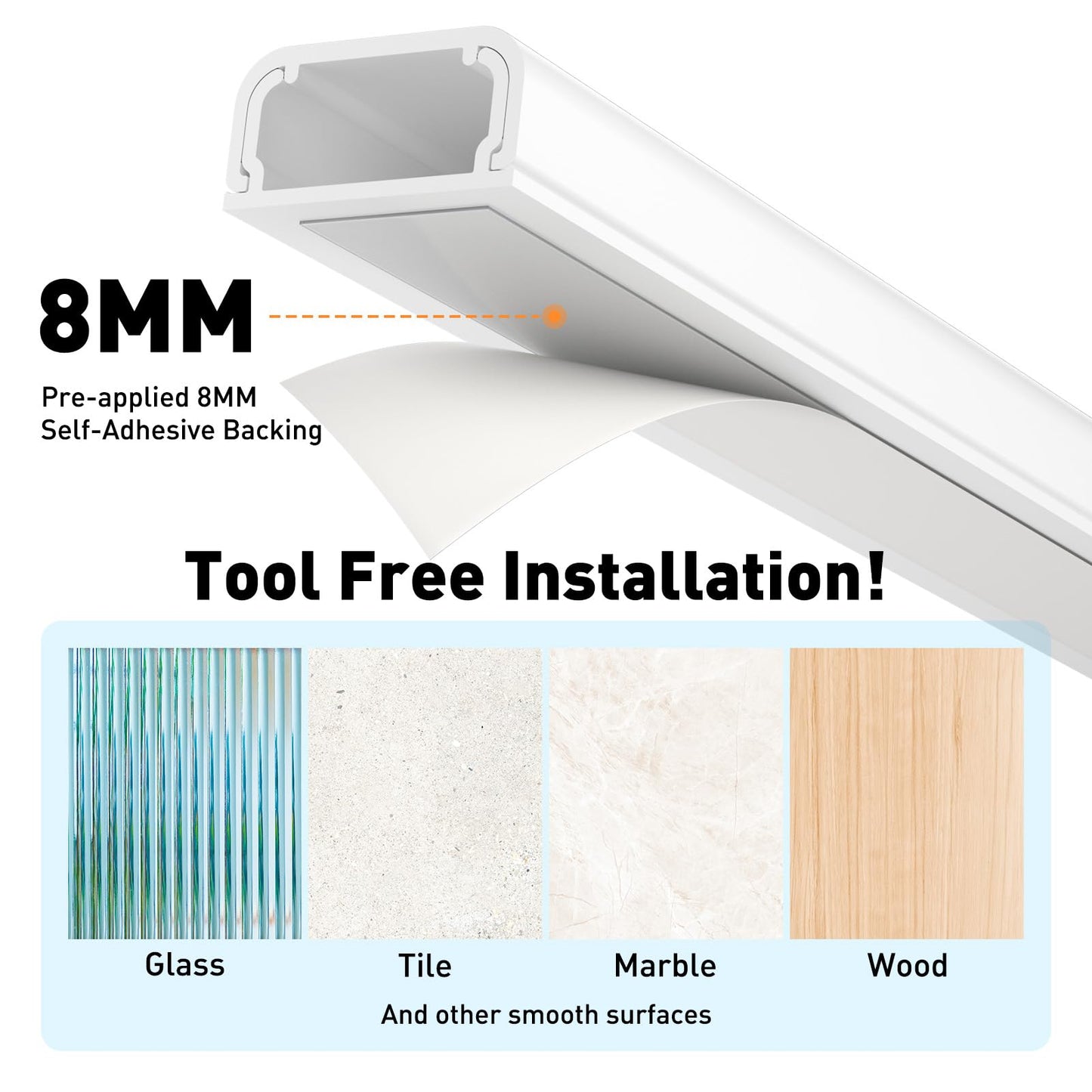 Delamu TV Cord Hider, 62.8in Cable Hider, Cord Covers for Wires on Wall, Wire Covers for 2-3 Cords, Wire Hiders for TV on Wall, Easier Setup Cable Cover Management, 4X L15.7 W0.94 H0.47in, White