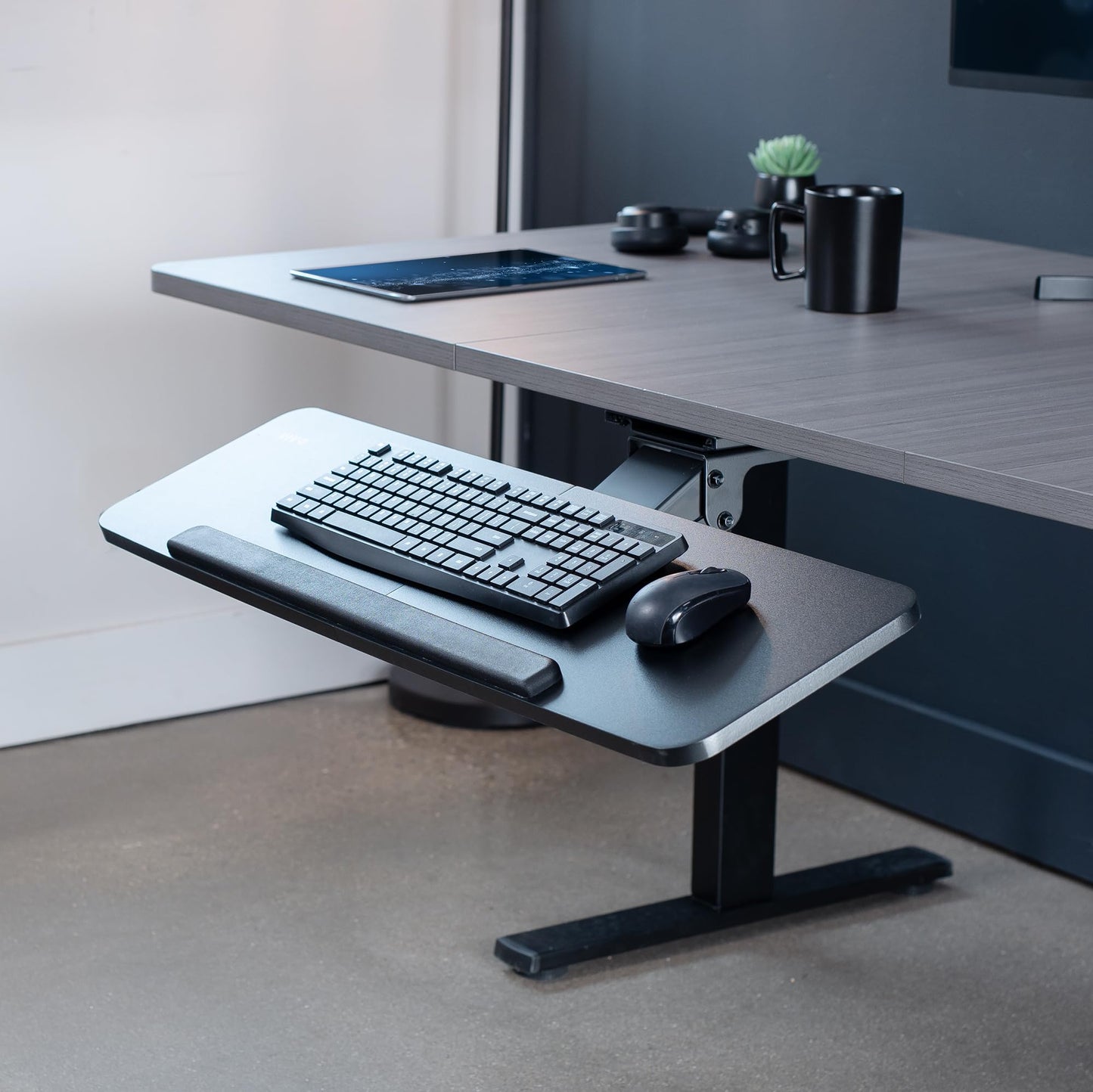 VIVO Adjustable Computer Keyboard & Mouse Platform Tray Ergonomic Under Table Desk Mount Drawer Underdesk Shelf (MOUNT-KB03B)