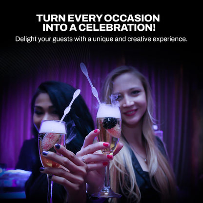 Icicle Cocktail Stirrer, Dry Ice Swizzle Sticks for Smokey Cocktails, Drinks, and Coffee, Glows In The Dark, (Use with Dry Ice), 10 Pack