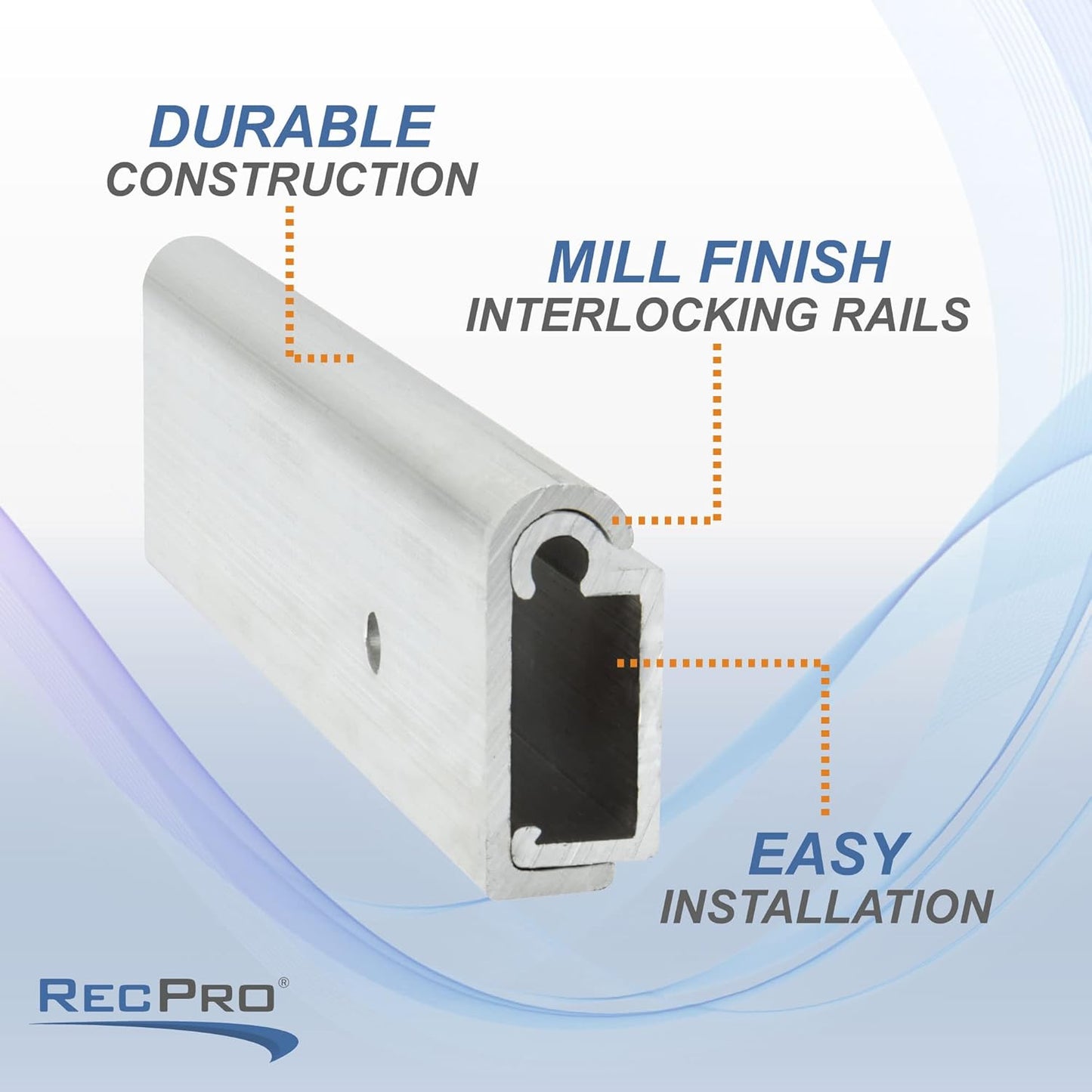 RecPro RV Aluminum Table Support Trim Mill Finish 30" | RV Trim | RV Table Support | for Sliding Table Support | Made in USA