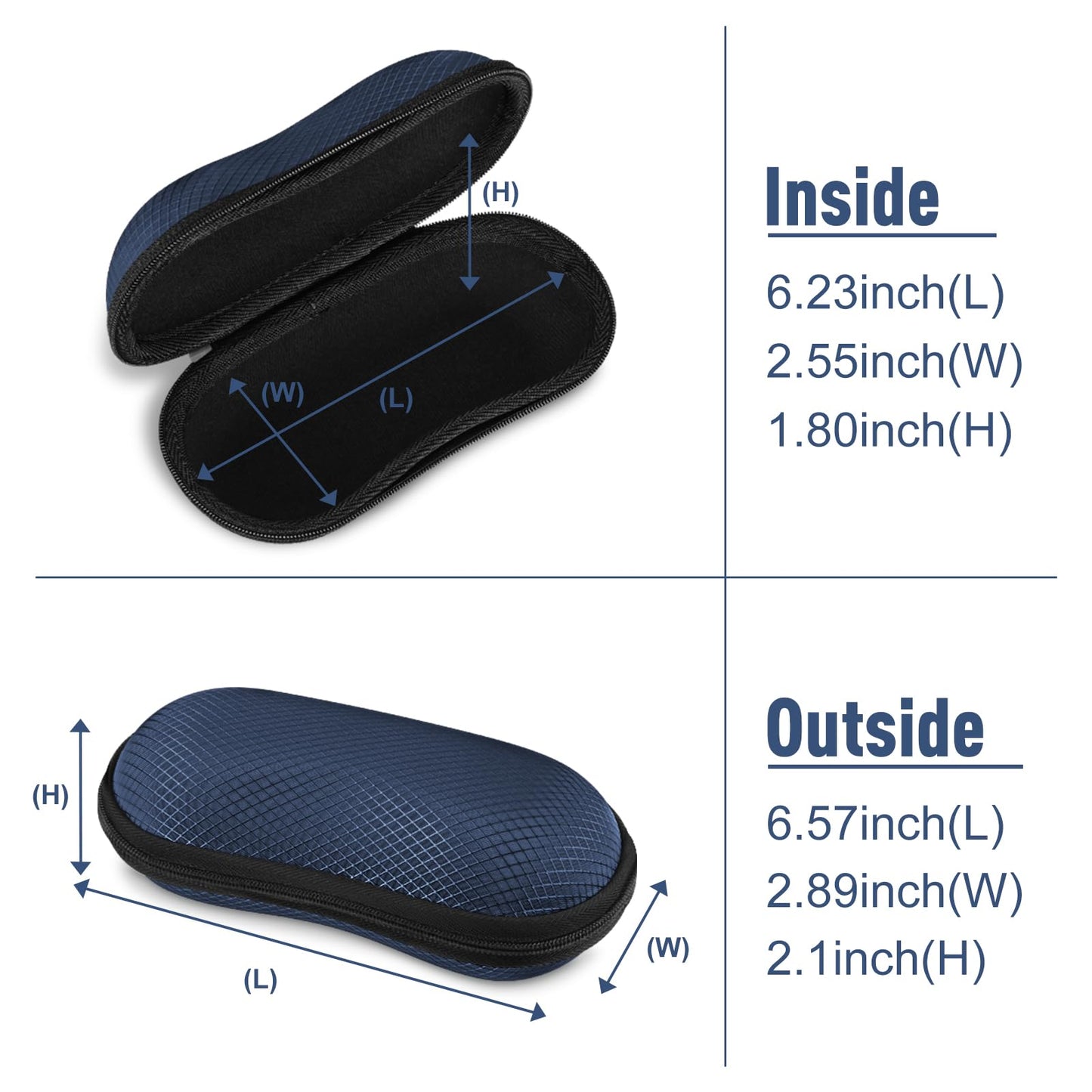 FINTIE Sunglasses Case for Men and Women - Hard Shell Shockproof Sport Glasses Case - Zipper Portable Spectacle Cases with Clip