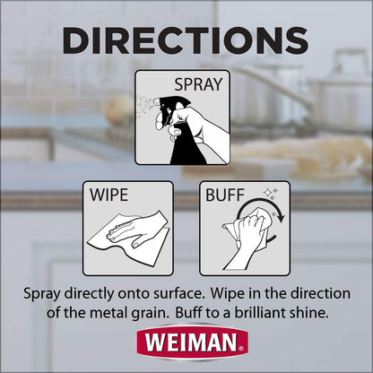 Weiman Stainless Steel Cleaner & Polish, 12 fl oz (355ml)