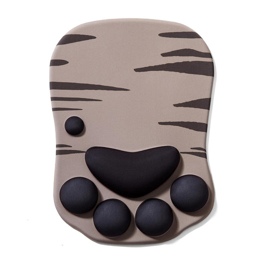 DOBAOJIA Mouse Pad Cat Paw, Ergonomic Mouse Pad, Mouse Mat with Wrist Support, Silicone Gel Mouse Pad, Cute Mouse Pad, Kawaii Mouse Pad, for Home/Office/Gaming, Mouse Mat Grey & Black