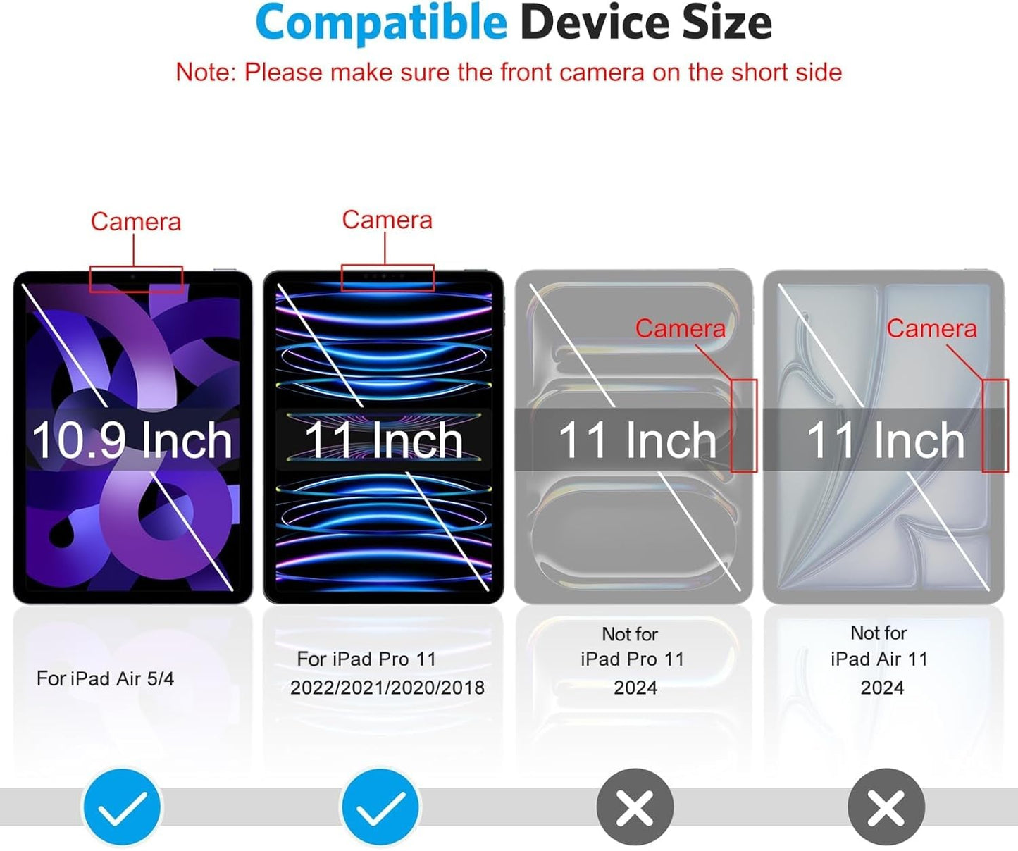 OMOTON Screen Protector for iPad Air 5th 4th Generation (Air 5/4, 10.9 Inch, 2022/2020) iPad Pro 11 Inch (2022/2021/2020/2019) Tablet - Tempered Glass, Case Friendly, Apple Pencil Compatible, 2 Pack