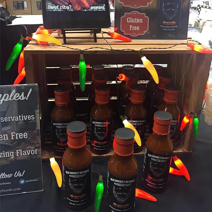 13.6FT Chili Pepper Lights Lights with 37 Mini Triplecolor Chili Lights(2 Spare),Outdoor Christmas Incandescent Pepper Lights for Indoor Outside Garden Patio Mexican Xmas Day Decor Parties