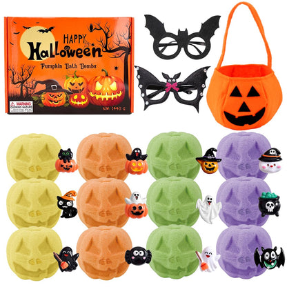 12 Piece Halloween Bath Bombs with Toys Inside for Kids, Bath Bombs with Surprise Inside, Halloween Party Favors for Kids, Halloween Trick or Treat Treat Gifts…