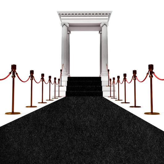 Extra Thick Black Carpet Runner 3 x 30Ft, Non-Slip TPR Rubber Backing, 450 GSM Heavy-Duty Aisle Runner Black Runner Rug for Wedding Ceremony, Hollywood Party, Graduation & Award Events
