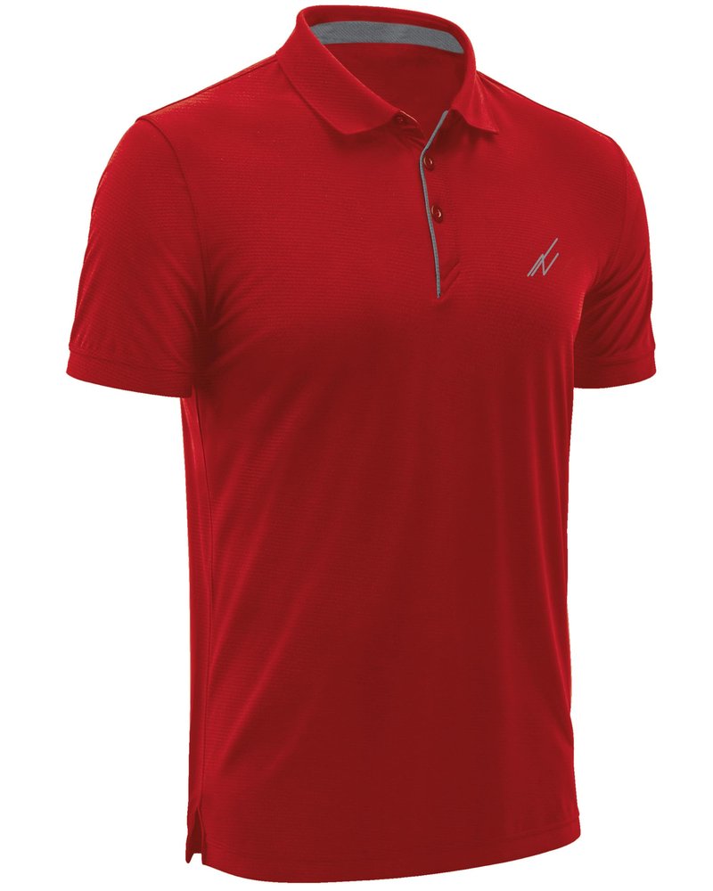 NY Threads Men's Golf Polo Shirt UPF 70+ Regular Fit Moisture Wicking Quick Dry Performance Short Sleeves Polo, Large, Red