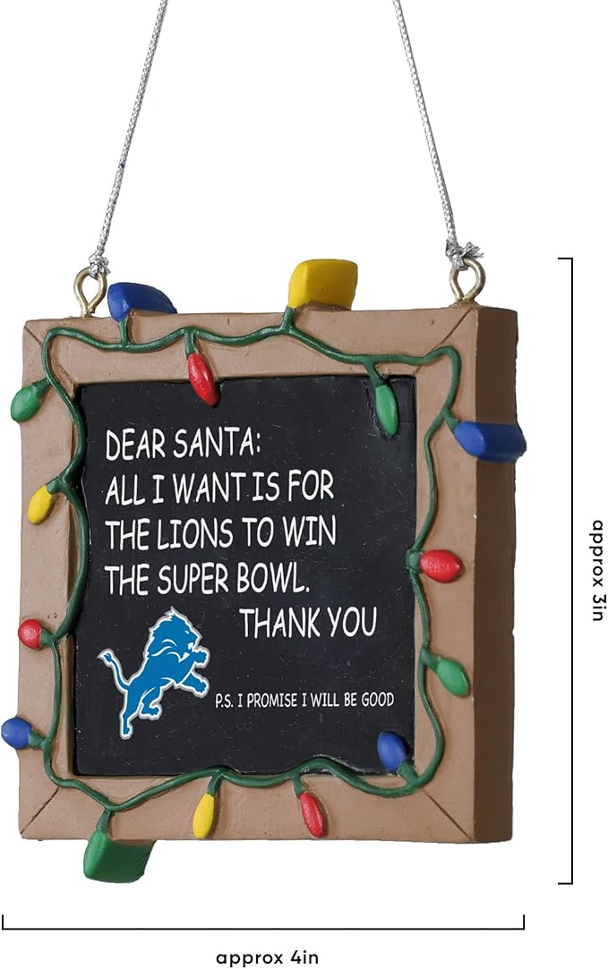 NFL Resin Holiday Christmas Chalkboard Sign Ornament