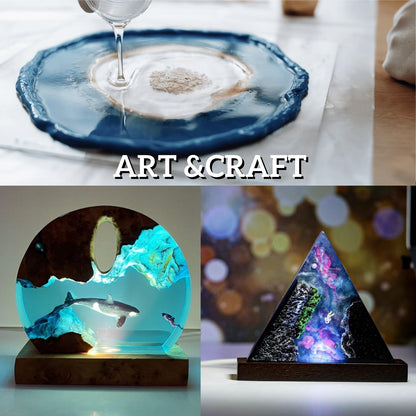 Clear Epoxy Resin Kit 2 Part 32 oz for Table Bar Top Countertop Wood Food Safe Self-Leveling Resina Epoxica Casting Coat Set for Art Cratft Tumblers Jewelry Molds