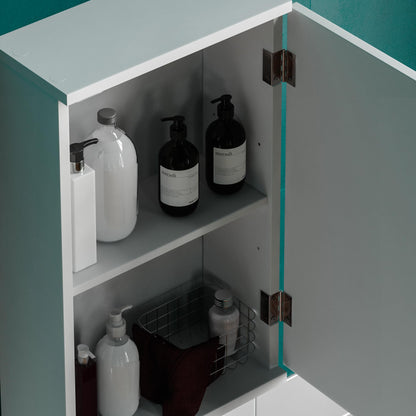 Bath Vida Priano Bathroom Cabinet Single Wall Mounted Storage Cupboard Shelf, White