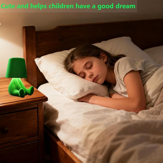 Modern Creative Design Table Lamp for Youth: Rechargeable Cute Light for Kids Child Teen -Bedside Lamps for Nightstand- Gift for Birthday Christmas Halloween Easter， 3-Color Dimmable.