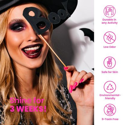 Beetles Hot Pink Gel Nail Polish - Luminous Pink Gel Polish 15ml Glow in the Dark Pink Halloween Soak Off Uv LED Nail Lamp Nail Art Manicure Salon DIY Home for Women Girls