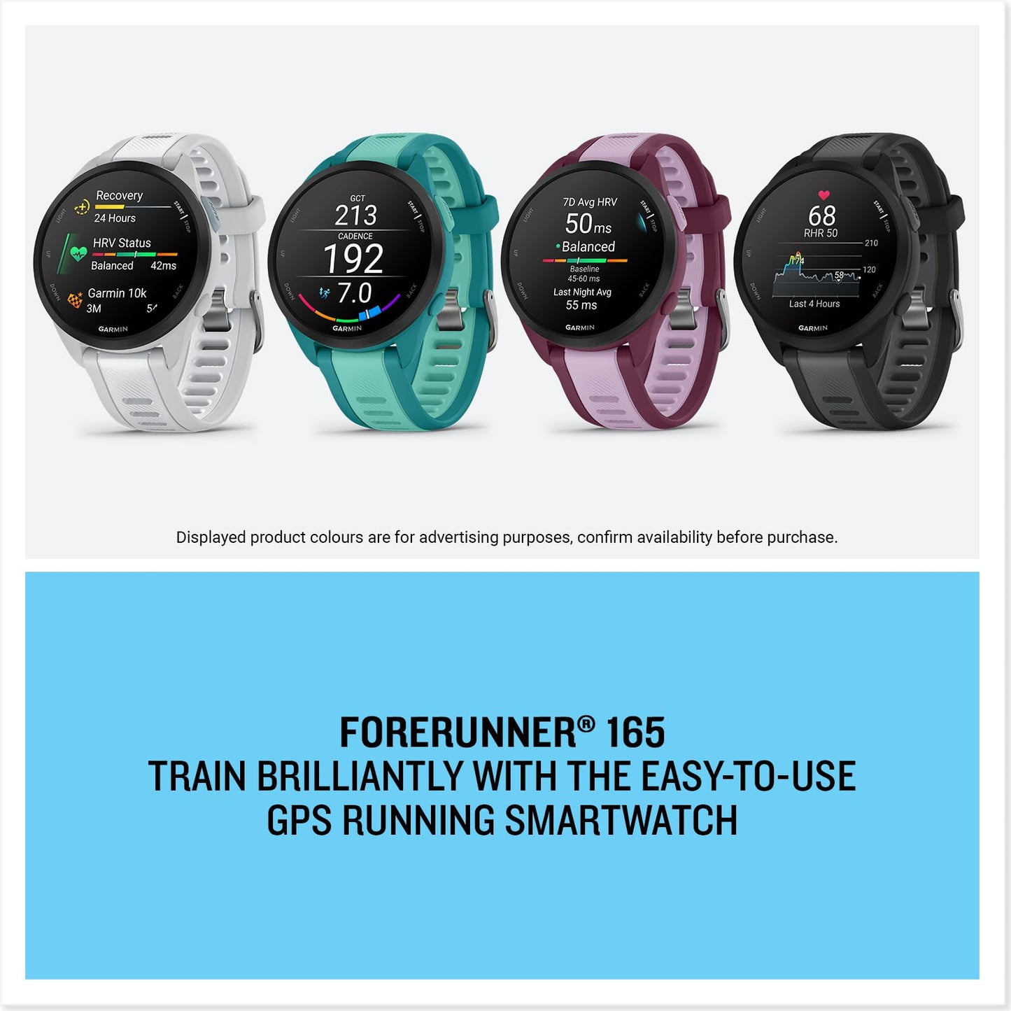 Garmin Forerunner 165 Music GPS 43mm Running Smartwatch, Lightweight, AMOLED Touchscreen, Advanced Training & Insights, Safety & Tracking Features, up to 11 days Battery Life, Black