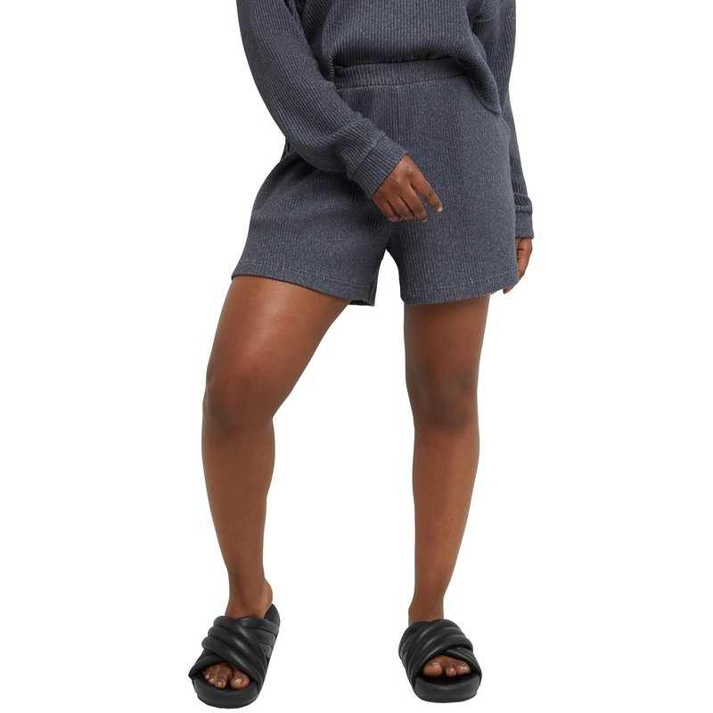 Hanes Comfortblend Originals, Ottoman Women, Soft Mid-Rise Shorts, 4", Charcoal Heather