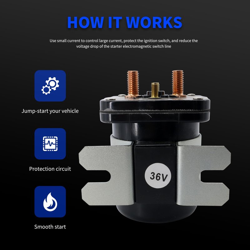 OXCANO 36V Starter Solenoid 4 Terminal Compatible with 1989 1990 1991 1992 - UP EZGO Club Car DS Columbia Yamaha Electric G4 G8 G9 G11 G16 Golf Cart Replace# 20468G1 1016072 71458-87 JF3-H1950-00