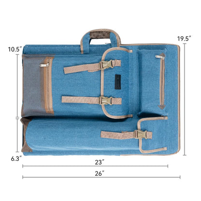 Transon Art Portfolio Case Artist Backpack Canvas Bag Large 26” x 19.5” Turquoise Green