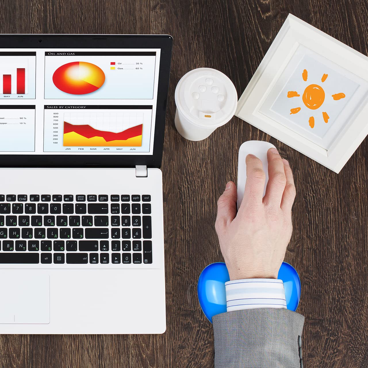 JIKIOU Silicone Gel Wrist Rest Cushion Heart-Shaped Translucence Ergonomic Mouse Pad Cool Hand Pillow Effectively Reduce Wrist Fatigue Pain, Blue, 4.8x3.2inch